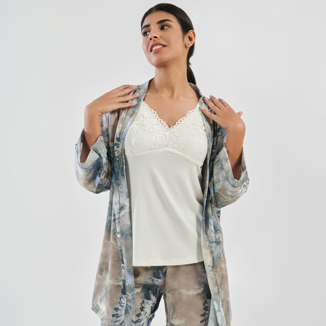 pajama TOP + Robe + pants