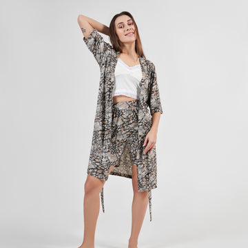 Women's Robe+Top+Short
