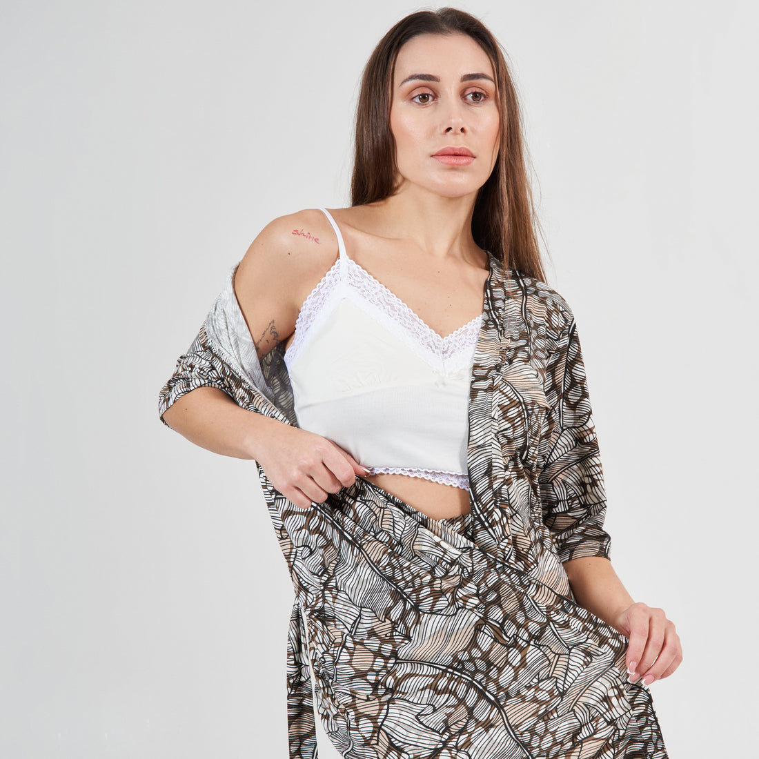 Women's Robe+Top+Short